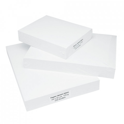 TEKENPAPIER 200G WIT 30X42CM, 250