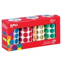 GOMMETTES ADHÉSIVES RONDES MÉTALISÉES, 4 ROULEAUX
