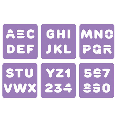 Zahlen- und Buchstabenschablonen, 6er-Set