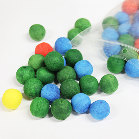 GEKLEURDE WATTENBOLLETJES 20MM /100