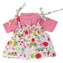 Jurk met bandjes + roze T-shirt, 40/42 cm