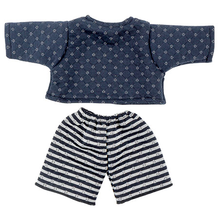 NAVY BLUE SWEATER AND STRIPED BERMUDA SHORTS, 40/42CM