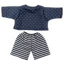 NAVY BLUE SWEATER AND STRIPED BERMUDA SHORTS, 40/42CM