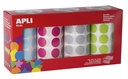 GOMMETTES ADHÉSIVES RONDES TENDANCES, 4 ROULEAUX
