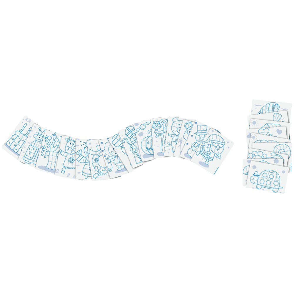 PLAYMAÏS, SET DE 24 CARTES BLEU ET BLANC