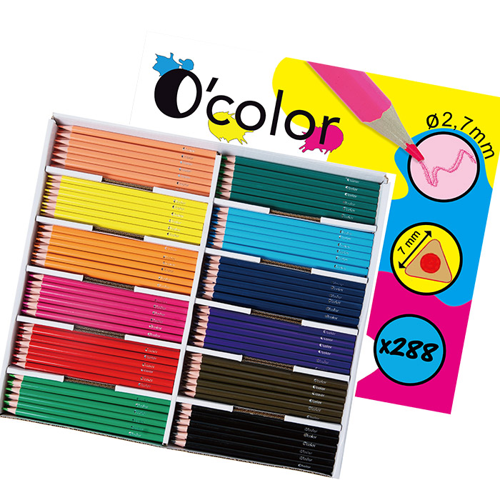 CRAYON TRIANGULAIRE O'COLOR,PACK DE 288