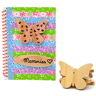 20-teilige Holzschmetterlinge