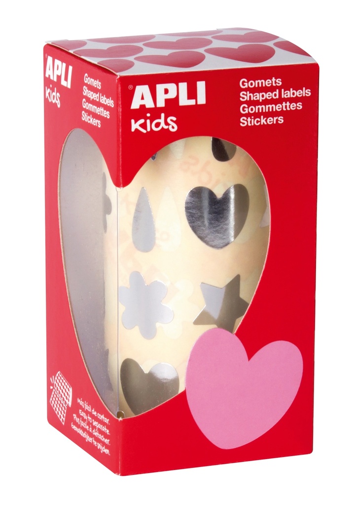 SILVER DECORATIVE SHAPE ADHESIVE STICKERS, ROLL
