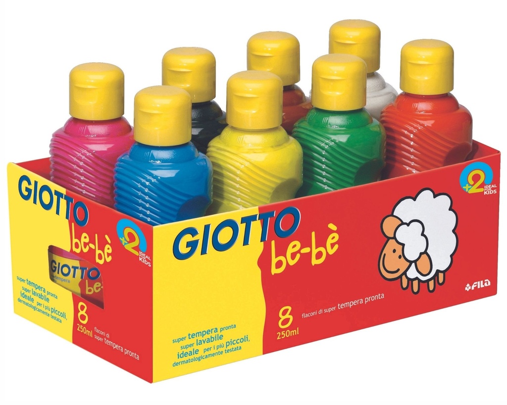 GOUACHE BE-BÈ, 8 BOTTLES 250ML