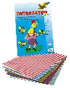 GESTREEPT KARTON 25X35CM, 10 GEASSORTEERDE VELLEN.