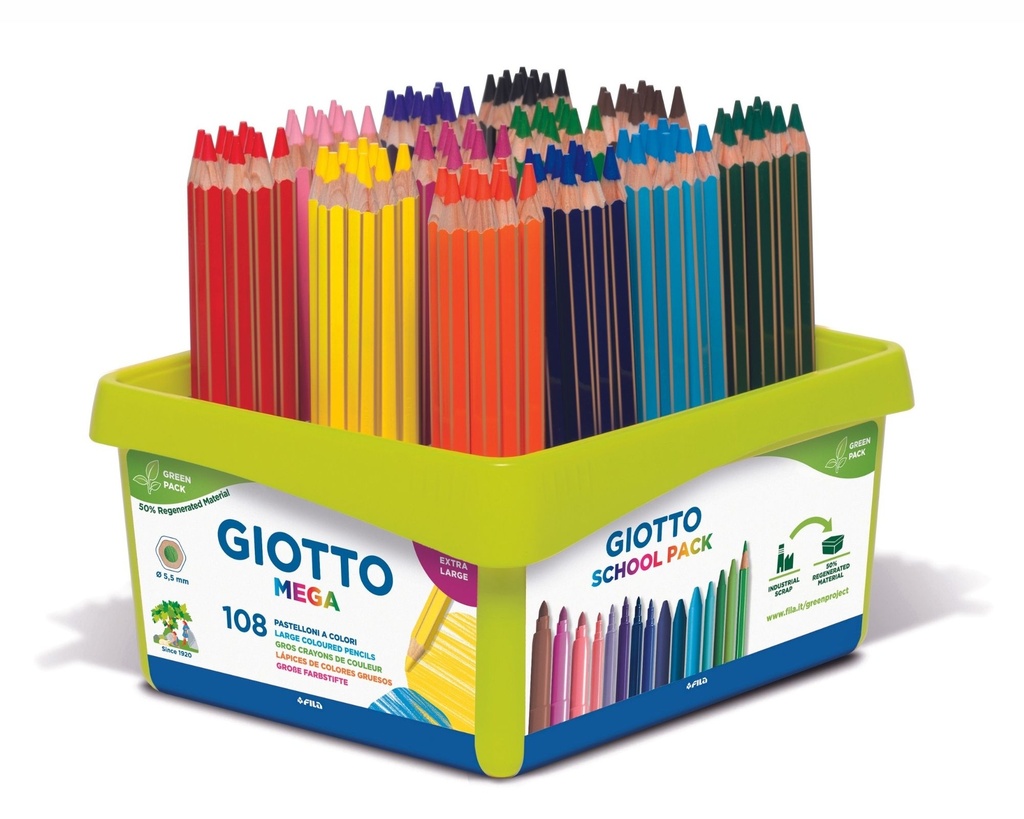'GIOTTO MEGA' BUNTSTIFTE, SCHULPACKUNG MIT 108 STÜCKEN