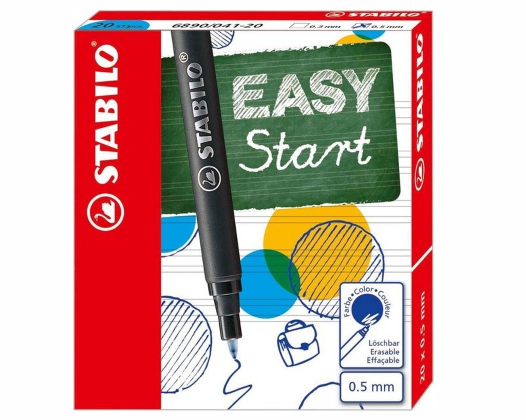 BOX OF 20 ROYAL BLUE STABILO 'EASY START' CARTRIDGES
