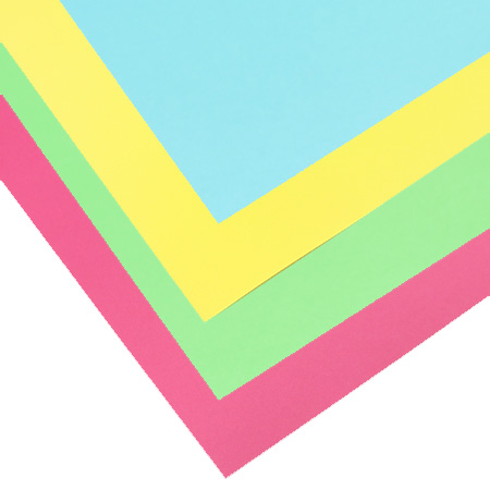 ASSORTED COLOURED CARDBOARD 180 GR, 50X65 CM, 20 SHEETS