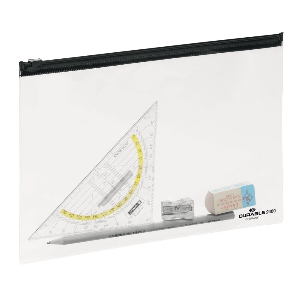 ZIP BAG TRANSPARENT A5, LOT DE 5