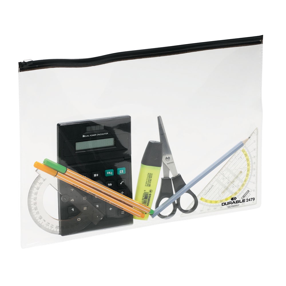 ZIP-TASCHE TRANSPARENT A4, 5ER-PACK