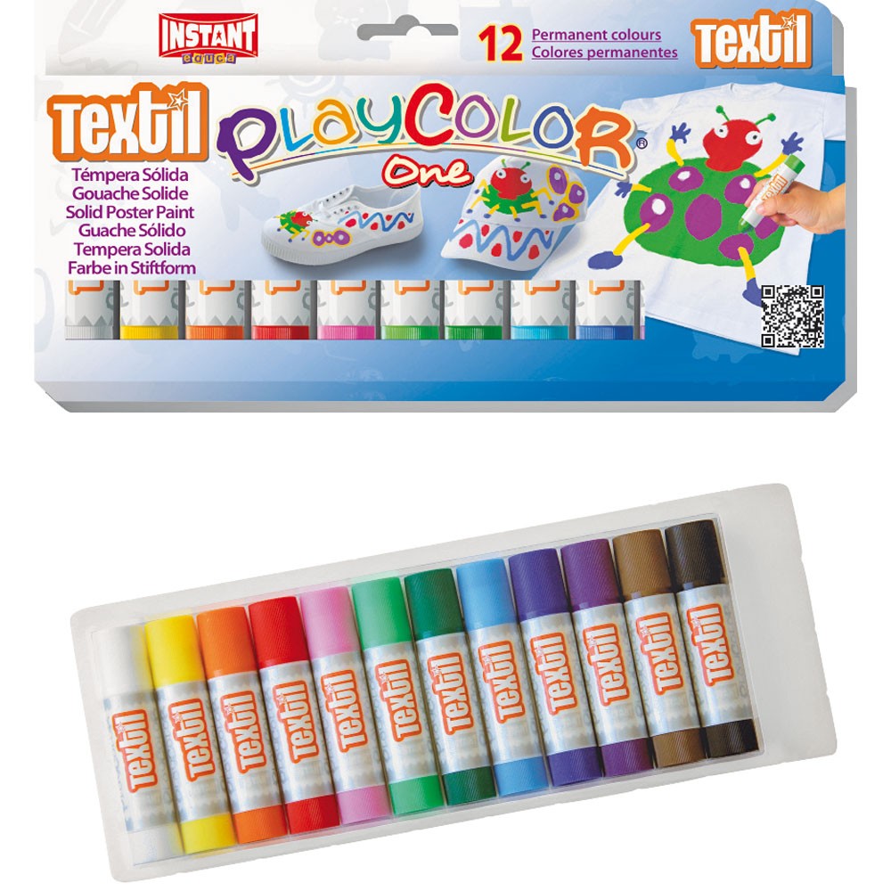 PLAYCOLOR TEXTIELGOUACHE STICKS, DOOS VAN 12