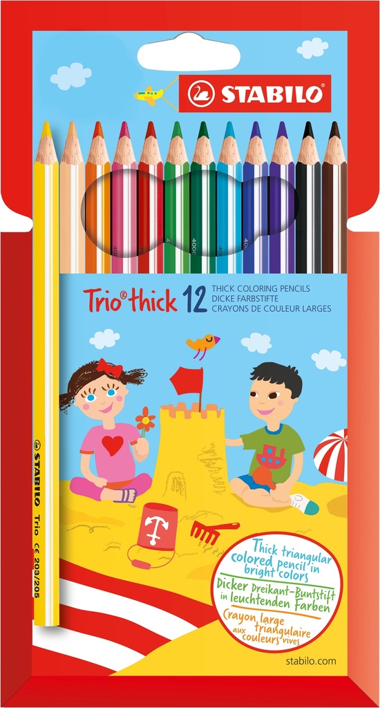 STABILO TRIO THICK PENCILS, 12 ASS.