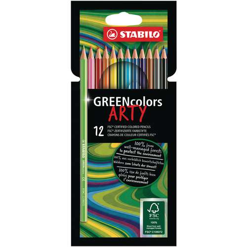 CRAYON STABILO GREEN COLOR, L'ÉTUI DE 12