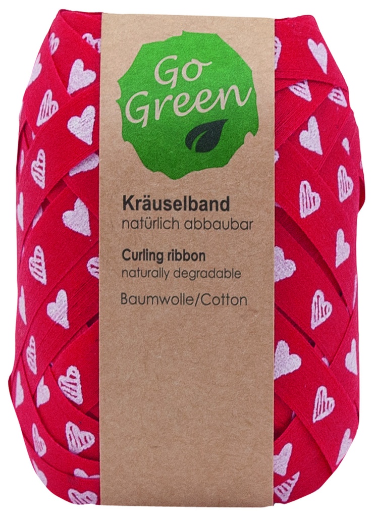 "GO GREEN" RIBBON WHITE HEARTS, 12M