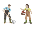 FARMER AND FARMER'S WIFE FIGURINES