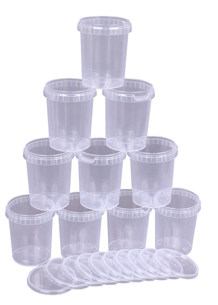 POTS AVEC COUVERCLE À CLIPSER , LE LOT DE 10