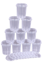 JARS WITH CLIP-ON LID, SET OF 10