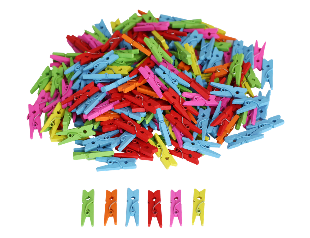 50er-Pack bunte Mini-Wäscheklammern