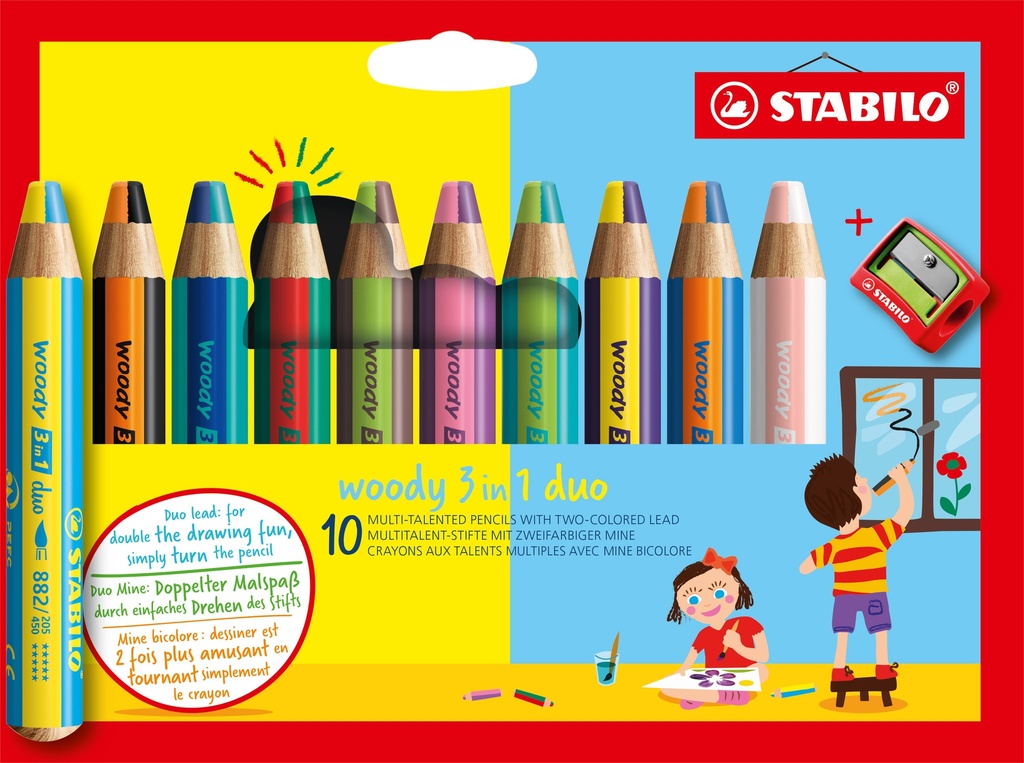 WOODY "DUO" 3-IN-1-STIFTE, 10ER-BOX