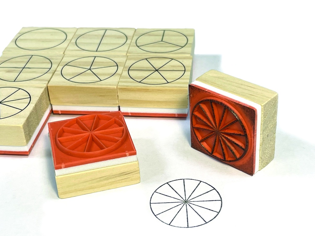 Fractionele houten stempels