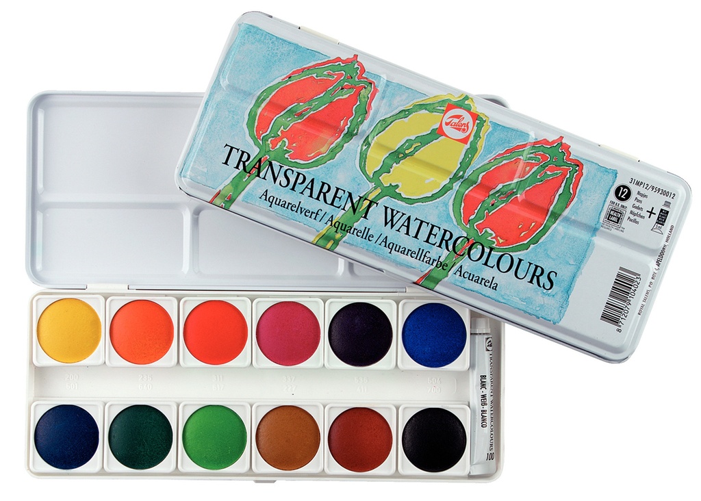 TALENS TRANSPARENTE AQUARELLFARBEN, 12ER-SET