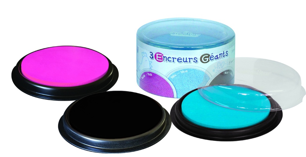 INK STAMPS: PINK, BLUE AND BLACK