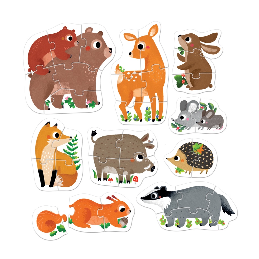 BOSDIERENPUZZELS, 2 TOT 6 STUKS
