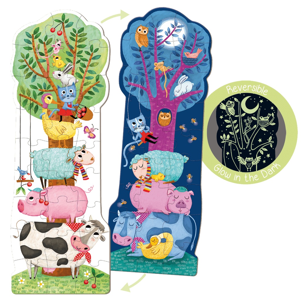PUZZLE XXL JOUR ET NUIT À LA FERME, 27 PCS