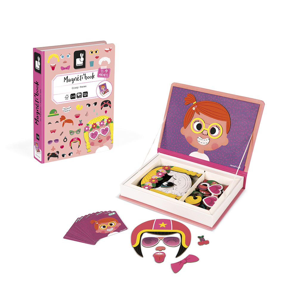 MAGNÉTI'BOOK CRAZY FACES FILLE