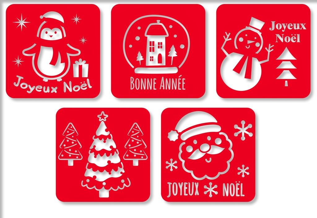 CHRISTMAS AND HAPPY NEW YEAR STENCILS