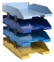 BEE-BLUE LETTER TRAYS, SET OF 4