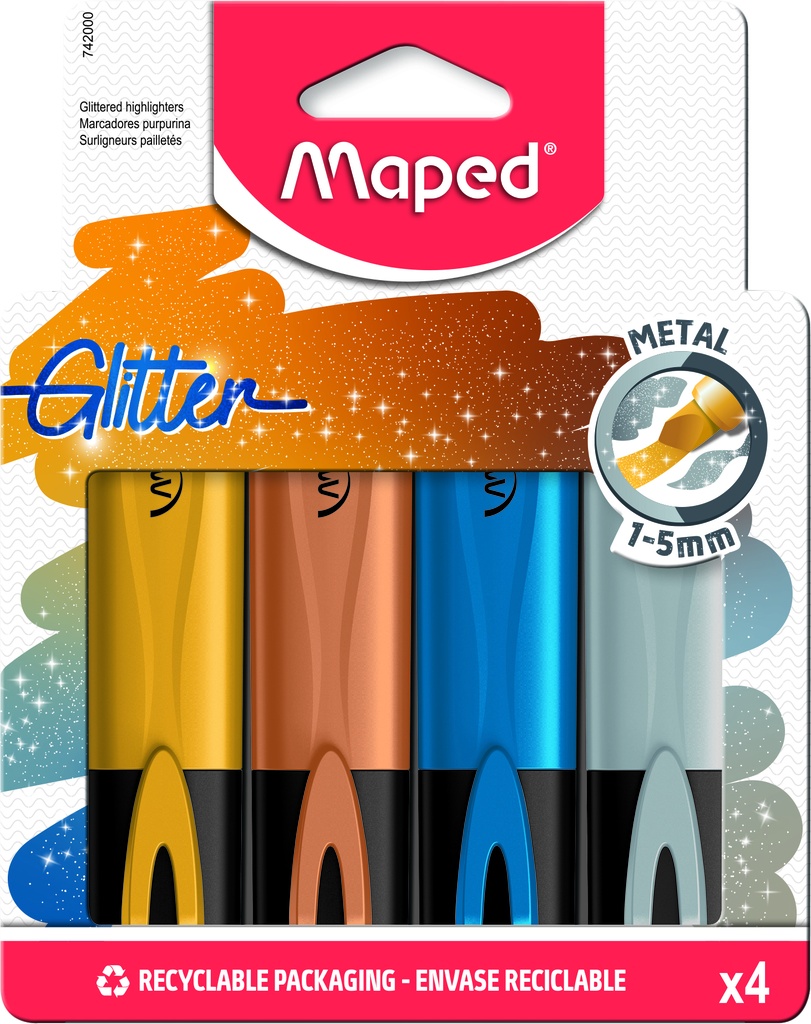 FLUOPEPS METALLIC-TEXTMARKER, 4ER-BOX