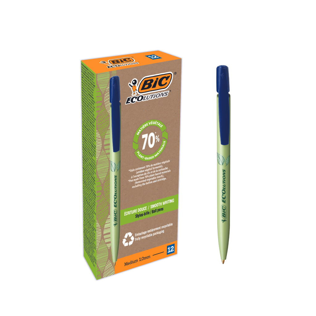 STYLOS BILLE BIC ÉCOLUTION BLEU, LA PIÈCE