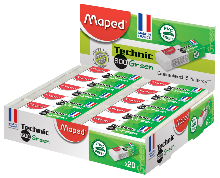 TECHNIC 600 GRÜNER RADIERGUMMI, BOX