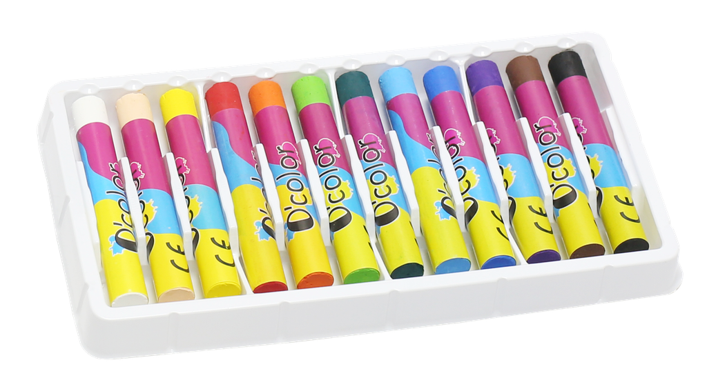 7CM OIL PASTELS - 12MM DIAM., BOX OF 12