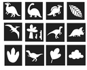 POCHOIRS DINOSAURES, 12PCS