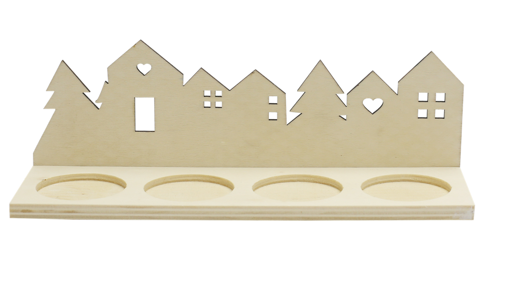 CHRISTMAS VILLAGE CANDLE HOLDER