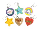 PLASTIC KEY RINGS, SET OF 12 ASSORTED