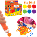 KLEINE GOUACHE-STEMPEL, SORTIERT 6X50 ML