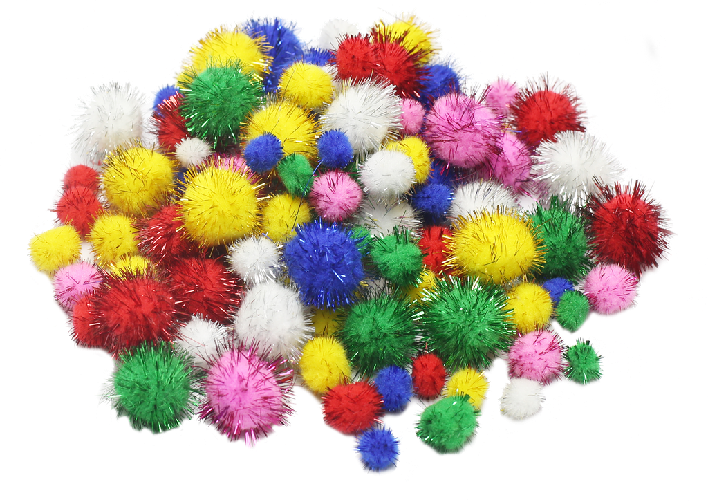 METALLISCHE POMPOMS, BEUTEL MIT 250 STÜCK