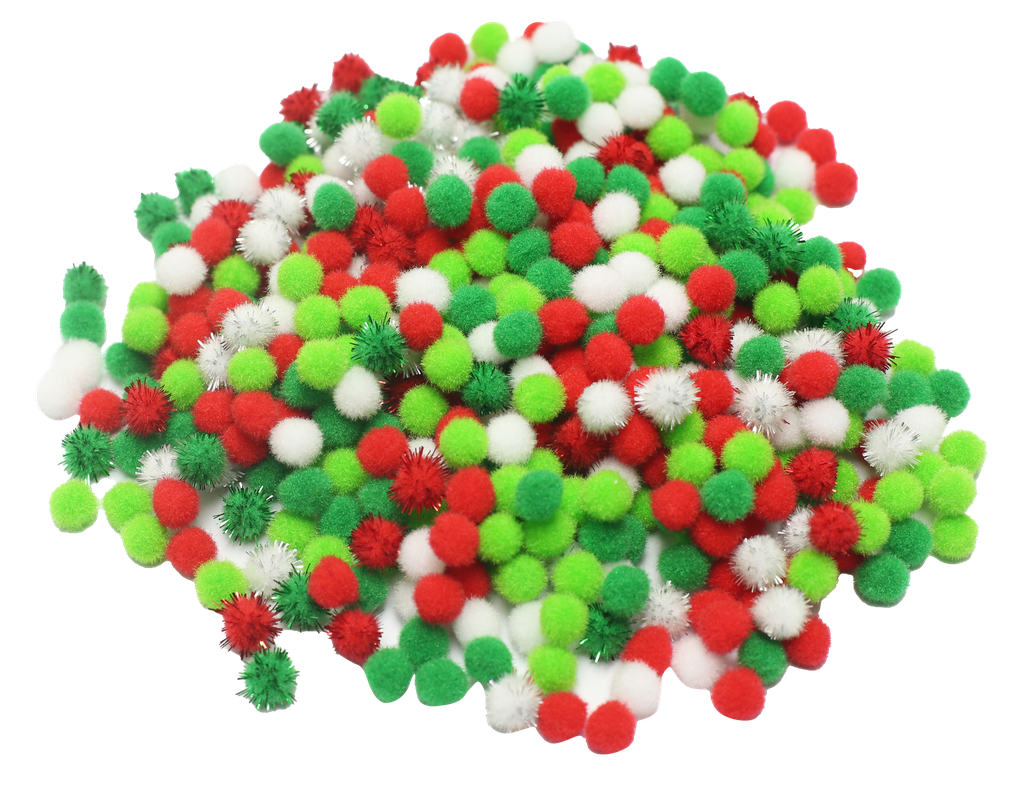 MINI POMPONS NOËL, SAC DE 1000 PCS