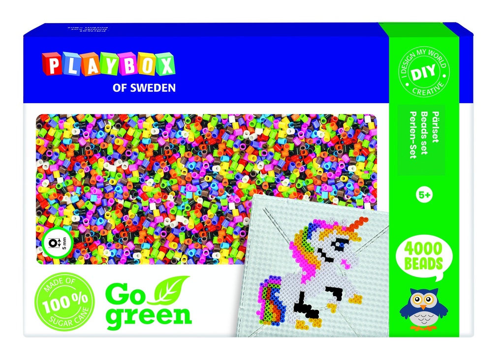 "GO GREEN" VIBRANT COLORS FUSE BEADS, BUCKET OF 4000 PIECES