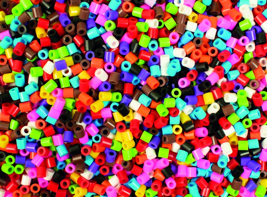 BRIGHT COLOURED FUSE BEADS, BUCKET OF 5000 PIECES