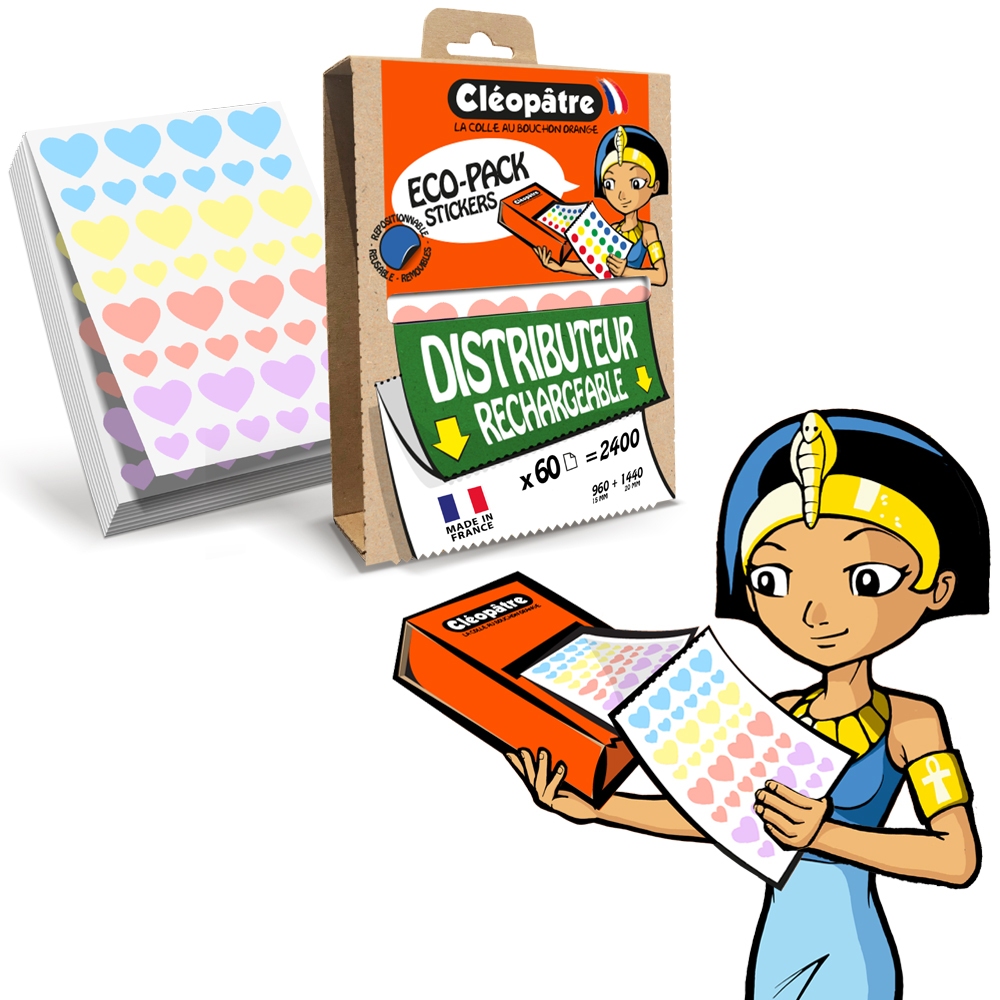 BOXES 1 ECO-PACK + 1 SCREEN 60 SHEETS, HEARTS