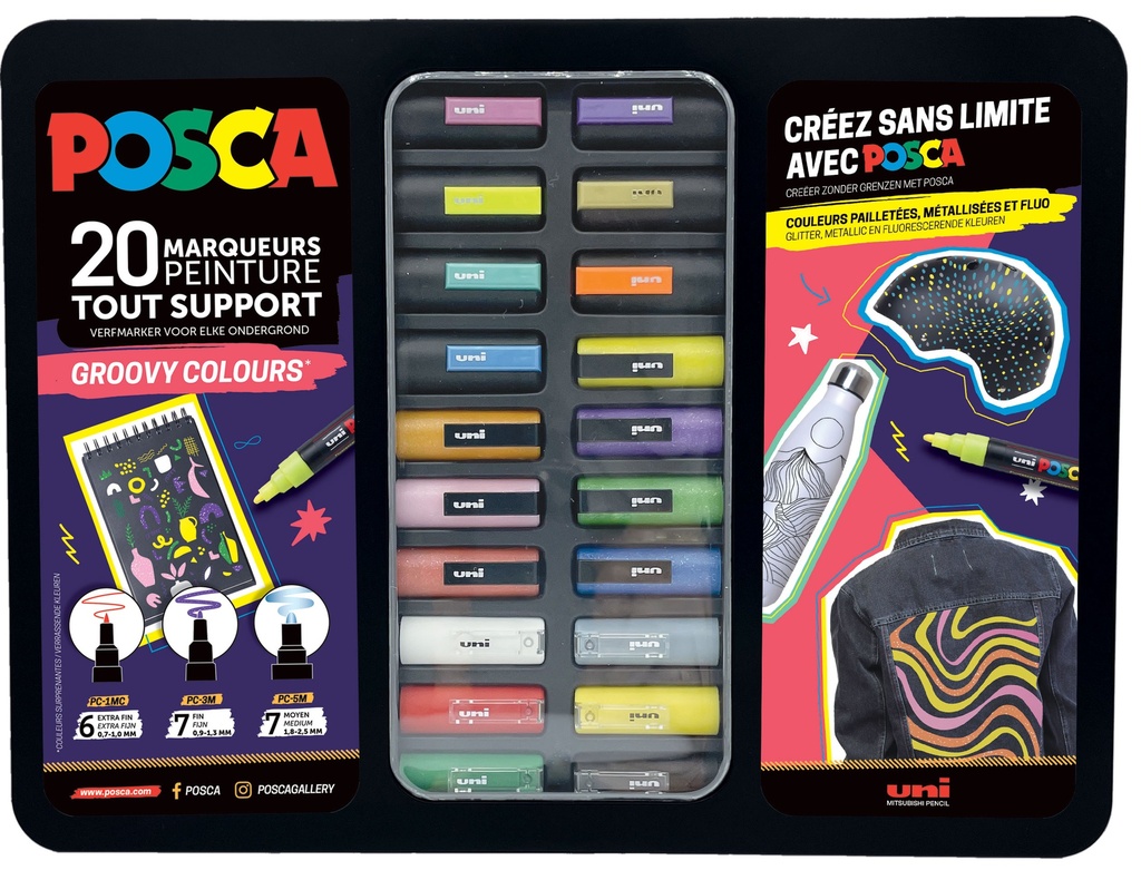POSCA GROOVY COLOURS ETUI